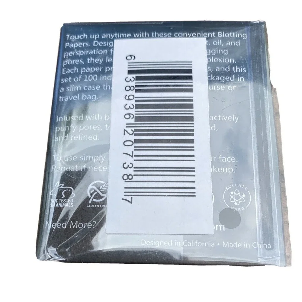Nutera Natural Bamboo Charcoal Oil Absorbing Face Sheets 3 PACK X 100 New Sealed